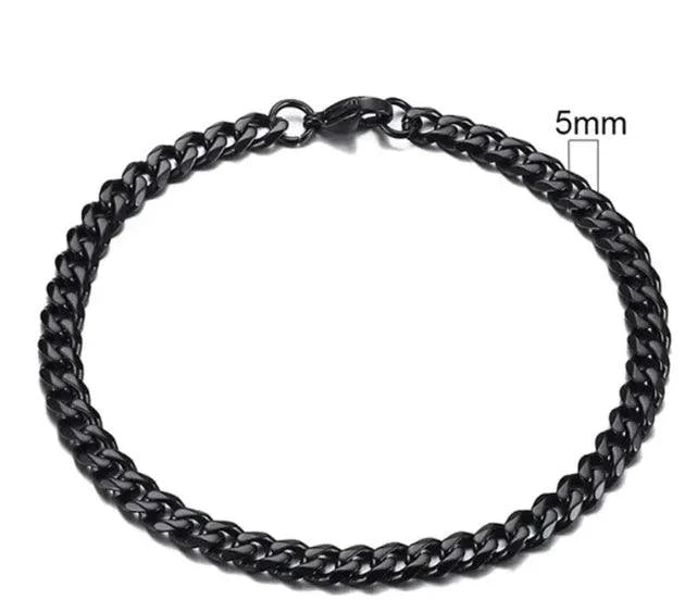 Gold-Tone Stainless Steel Cuban Bracelet 3-11mm