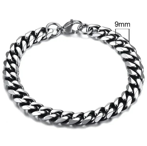 Gold-Tone Stainless Steel Cuban Bracelet 3-11mm