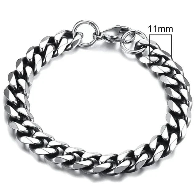 Gold-Tone Stainless Steel Cuban Bracelet 3-11mm