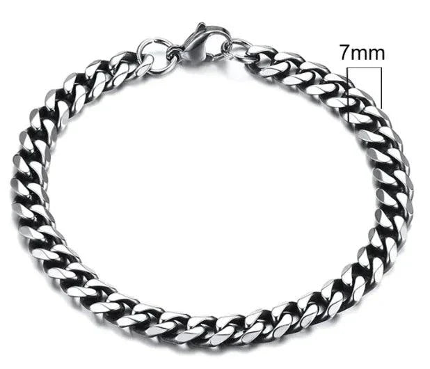 Gold-Tone Stainless Steel Cuban Bracelet 3-11mm