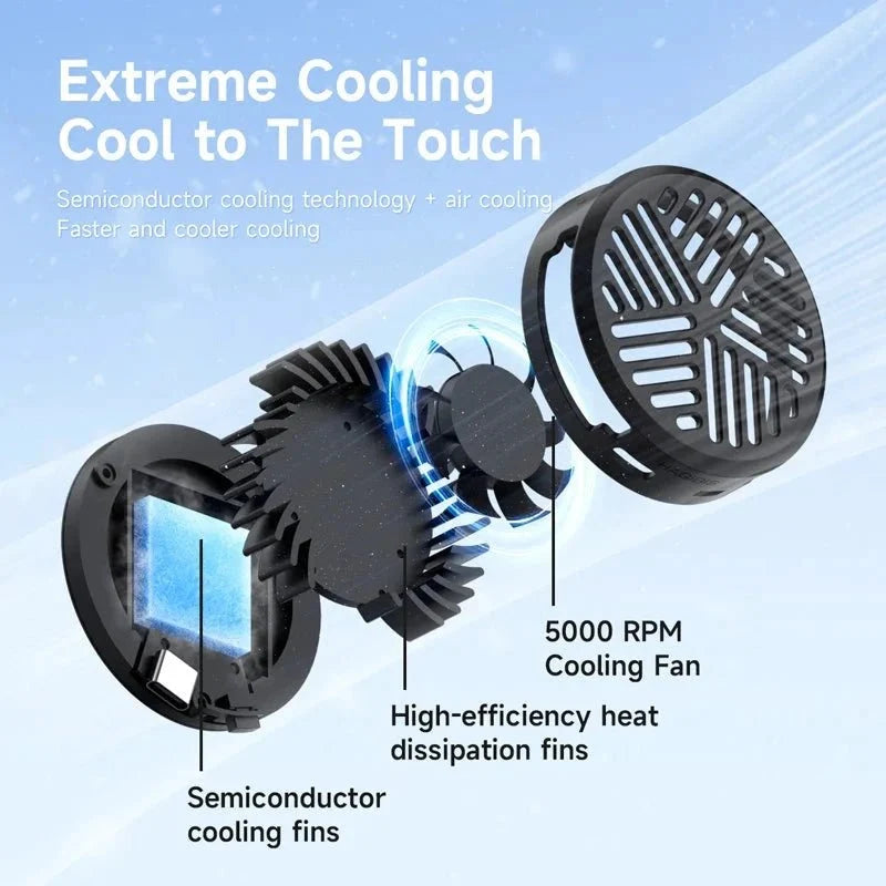 Hagibis Magnetic Cell Phone Cooler Universal Cooling Fan Mobile Phone Radiator for iPhone 16 Pro Black Shark Gaming Live Stream