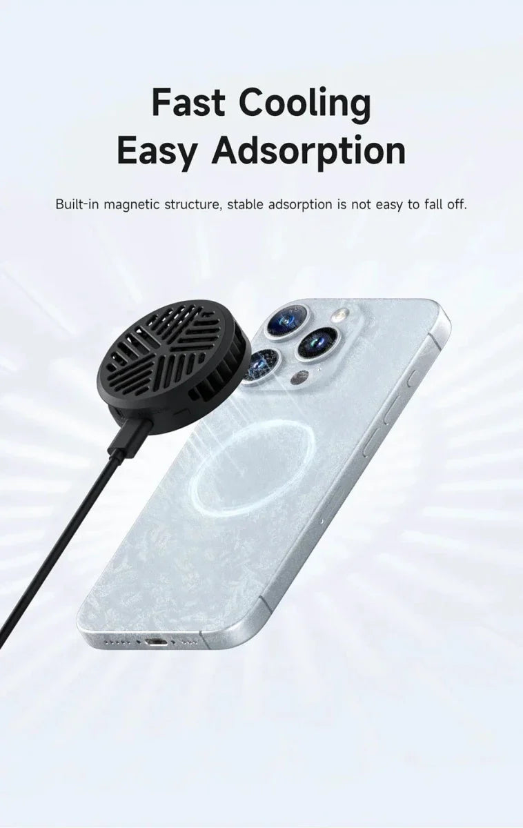 Hagibis Magnetic Cell Phone Cooler Universal Cooling Fan Mobile Phone Radiator for iPhone 16 Pro Black Shark Gaming Live Stream