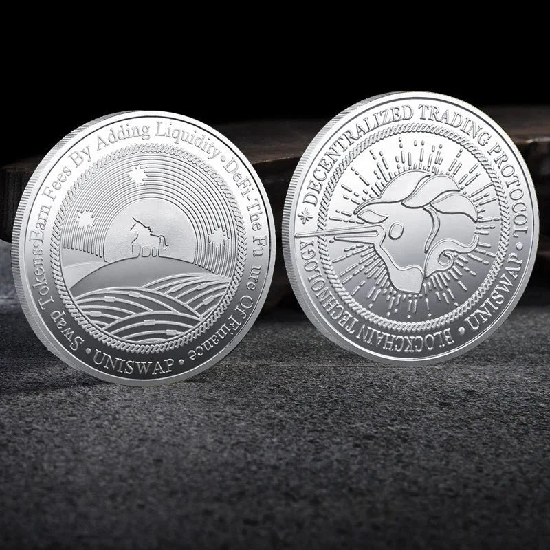 Bitcoin BTC ETH ADA XLM SHIB DOGE XRP SOL DOT LINK LTC UNI Coin Physical Metal Crypto Currency Coin Collection with Plastic Case
