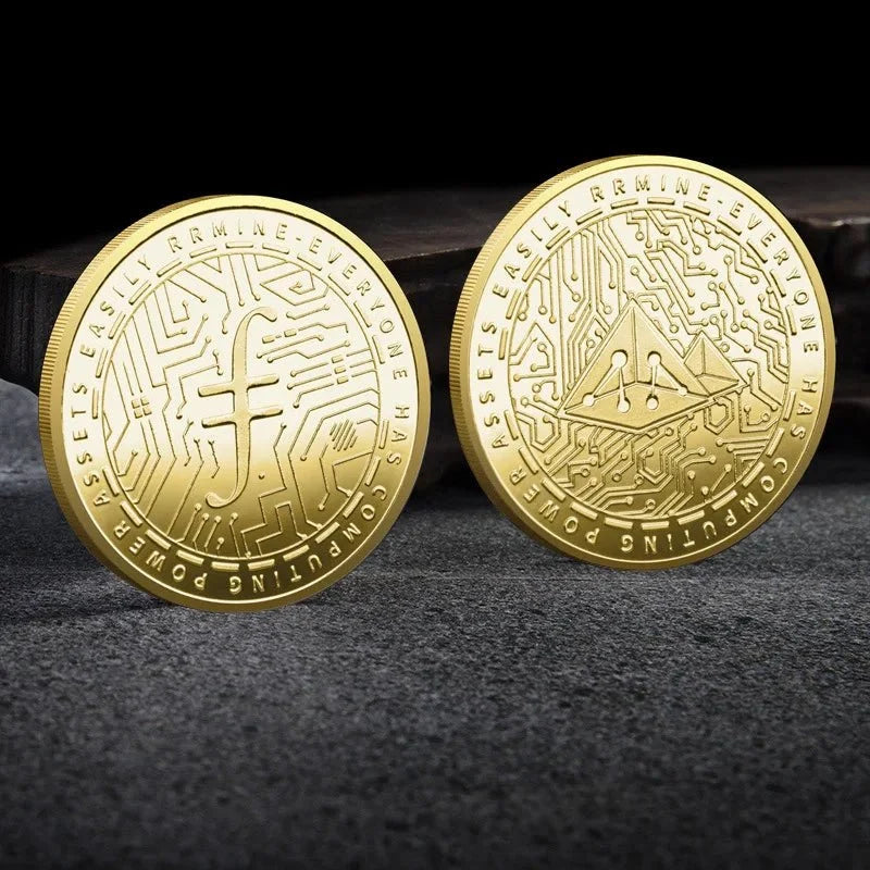 Bitcoin BTC ETH ADA XLM SHIB DOGE XRP SOL DOT LINK LTC UNI Coin Physical Metal Crypto Currency Coin Collection with Plastic Case