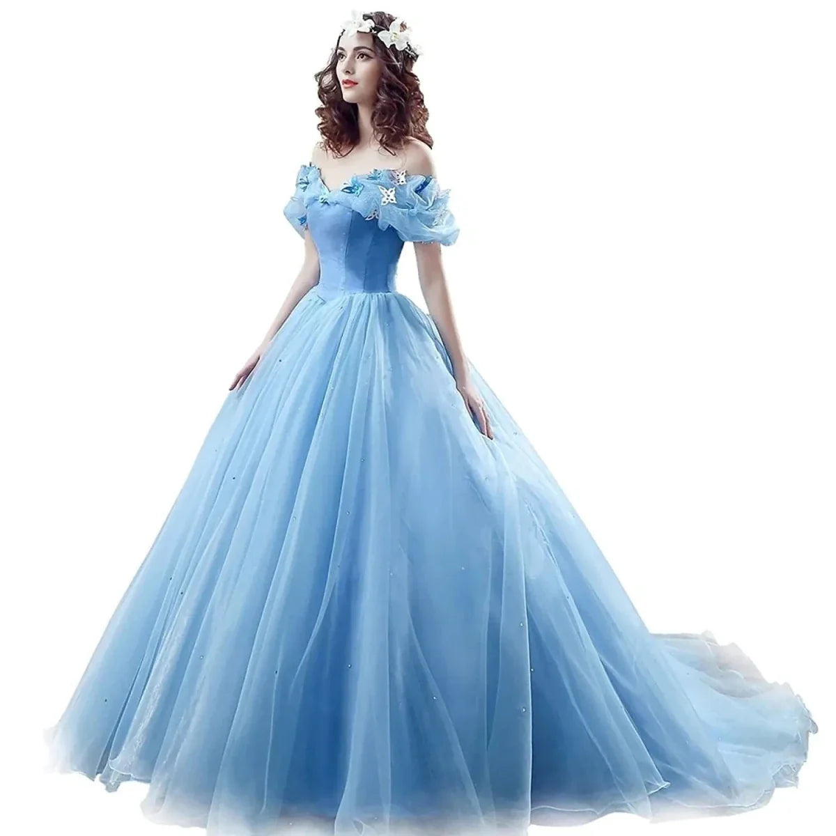 Chupeng Blue Quinceanera Prom Gown