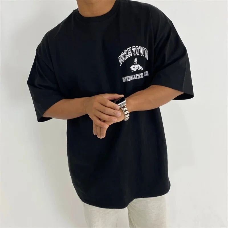 Men's Cotton Fitness Tee - Short Sleeve Summer Gym T-shirt