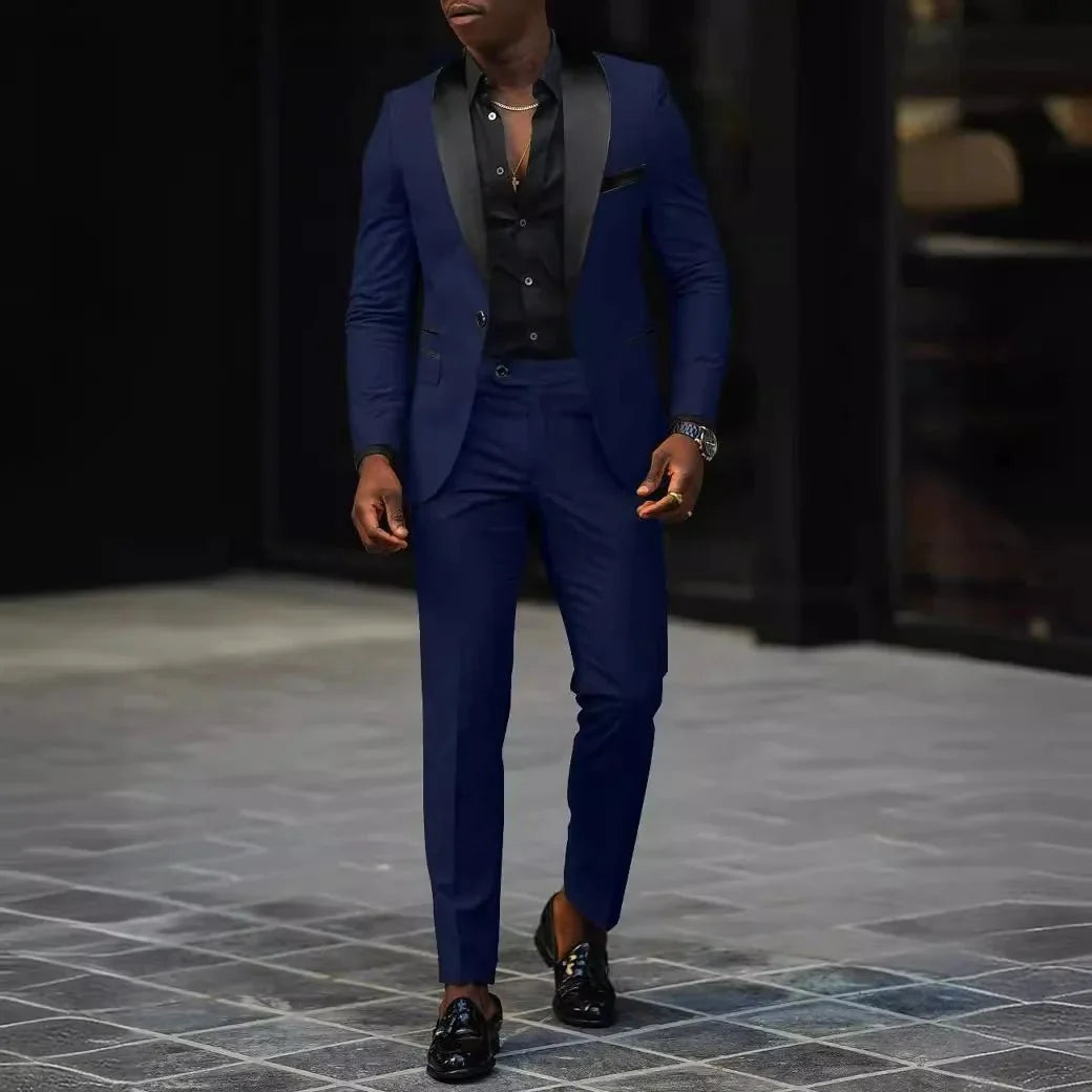 Men's Slim-fit Business Casual Suit Jacket & Trousers