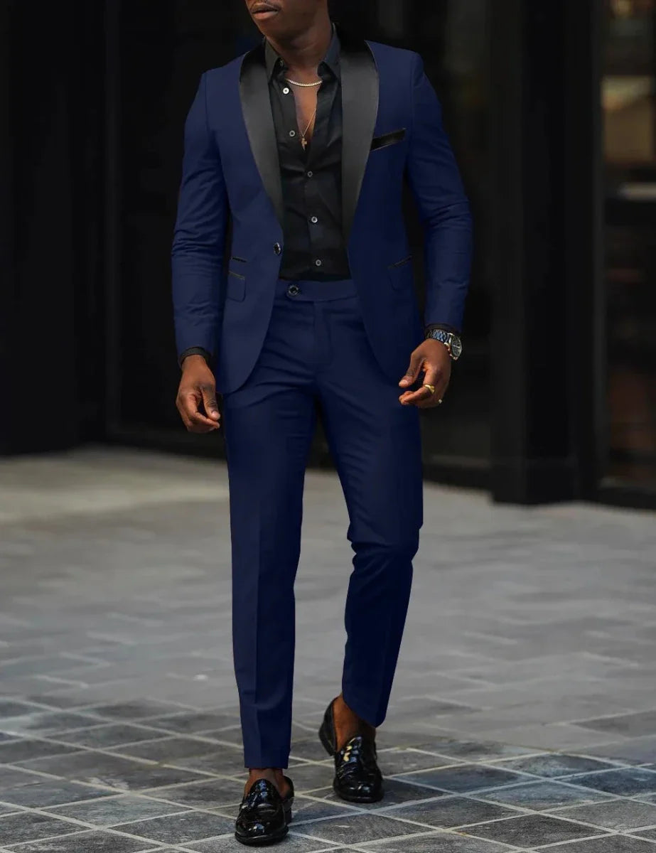 Men's Slim-fit Business Casual Suit Jacket & Trousers
