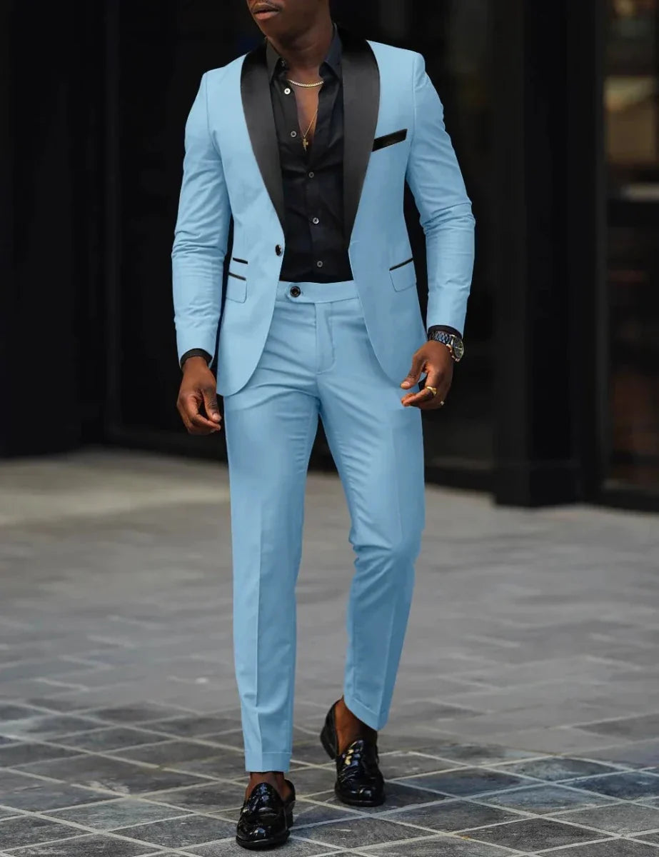 Men's Slim-fit Business Casual Suit Jacket & Trousers