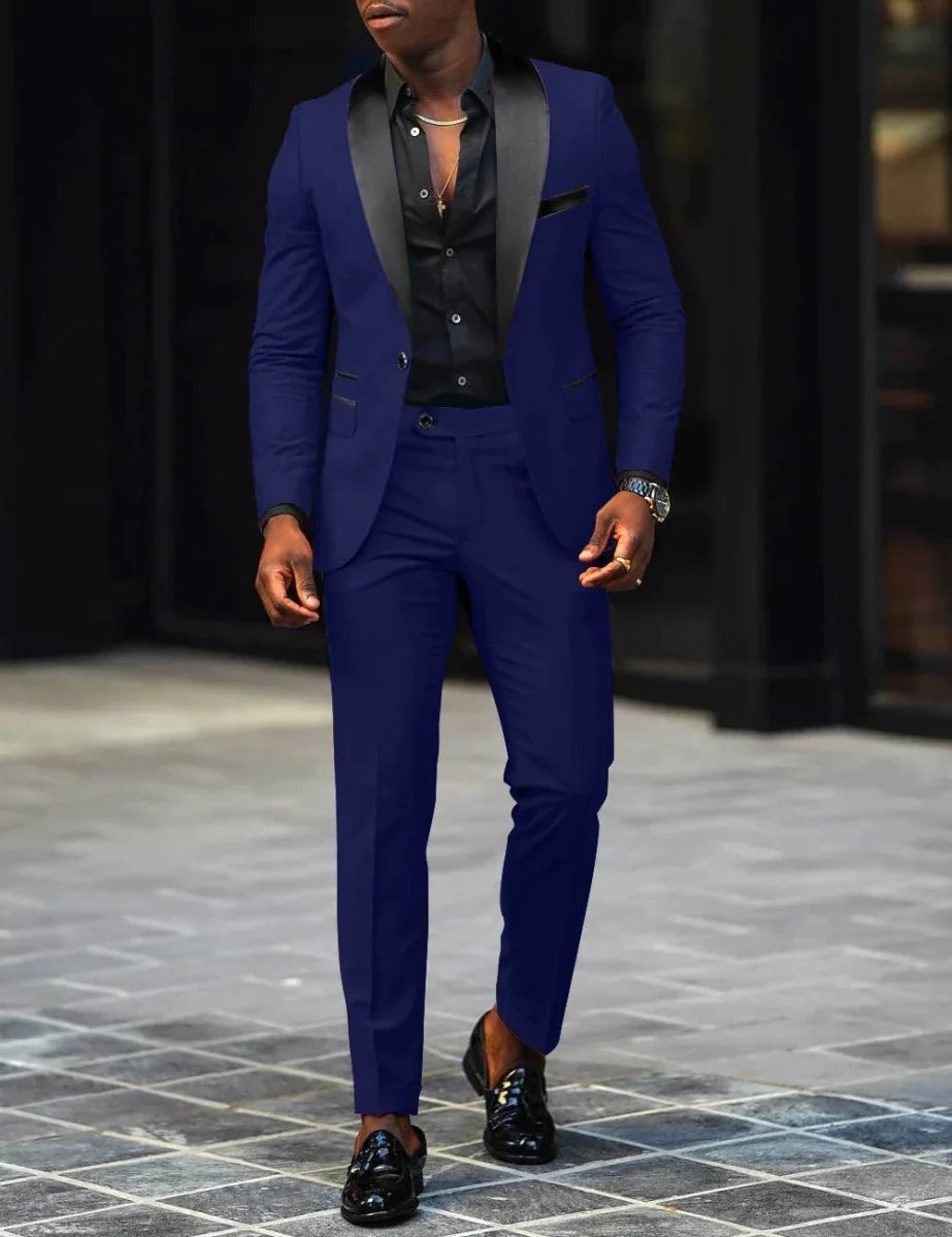 Men's Slim-fit Business Casual Suit Jacket & Trousers
