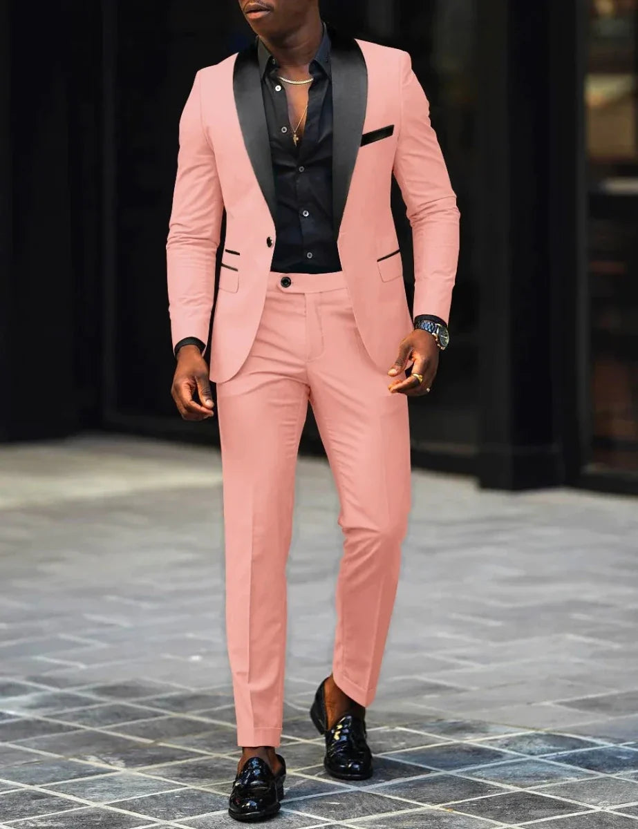 Men's Slim-fit Business Casual Suit Jacket & Trousers