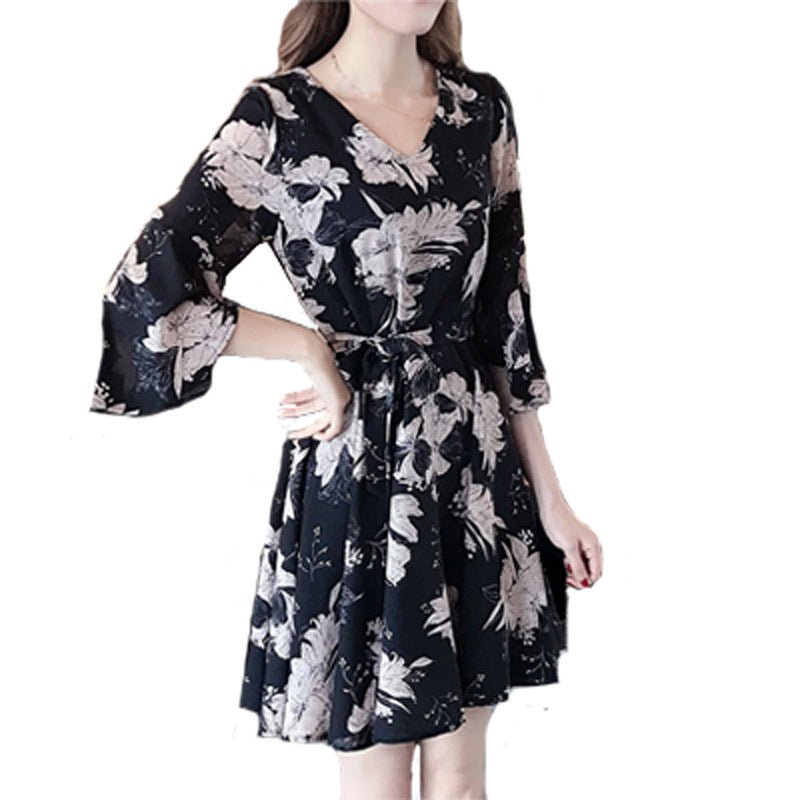 New floral dress women's summer dress summer 2019 new women's fashion student Korean style slimming fashion fashion