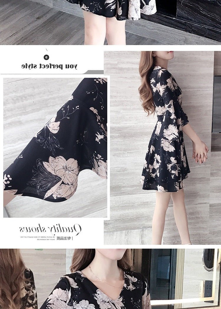 New floral dress women's summer dress summer 2019 new women's fashion student Korean style slimming fashion fashion