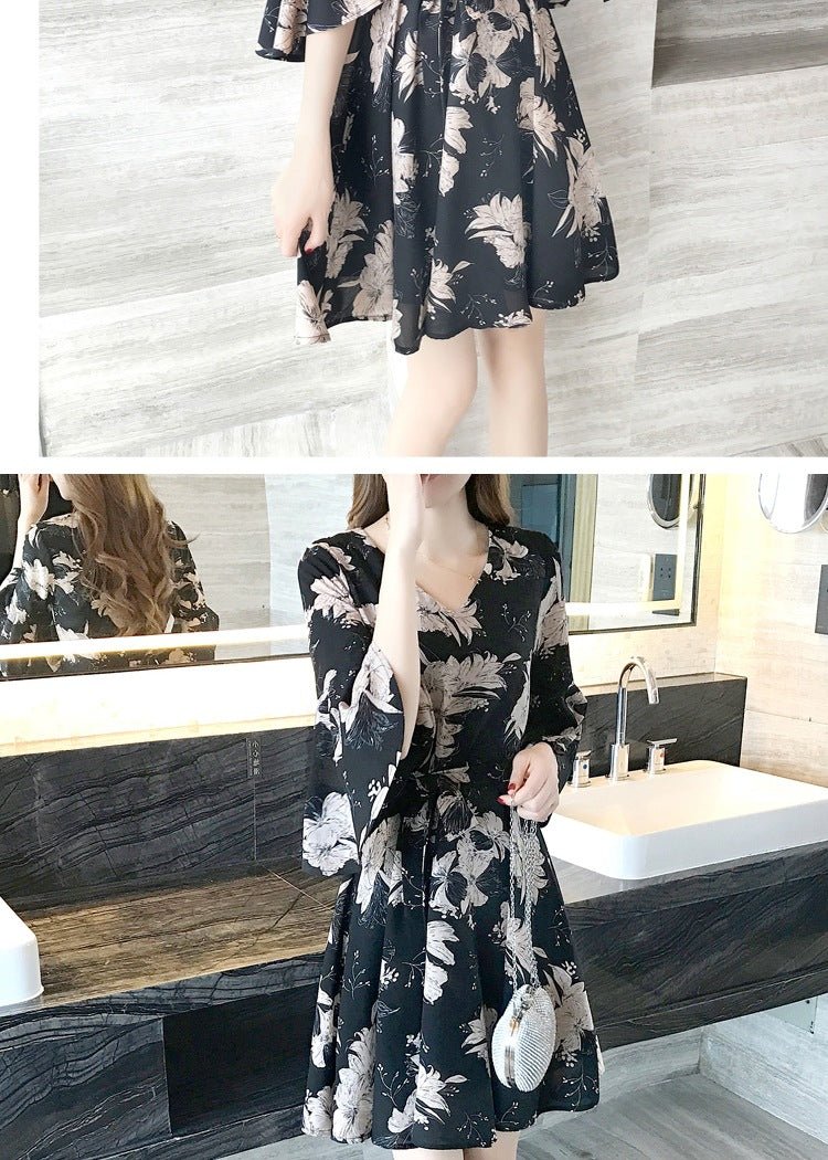 New floral dress women's summer dress summer 2019 new women's fashion student Korean style slimming fashion fashion