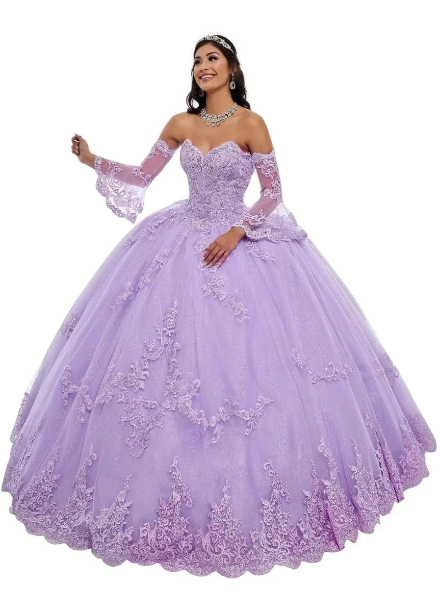 POMUYOO Lavender Quinceanera Ball Gown Size 4