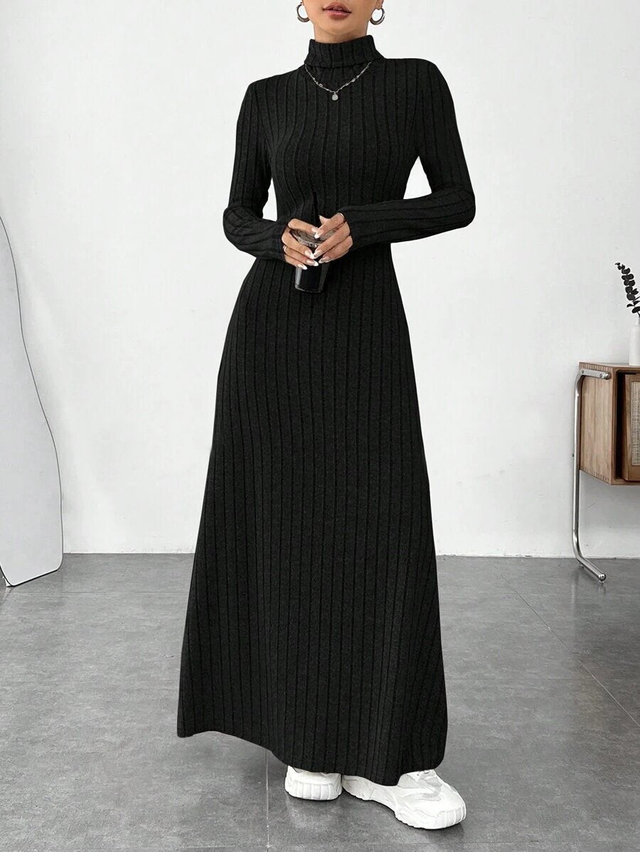 Stylish High Collar Dress - Winter Fashion Collection