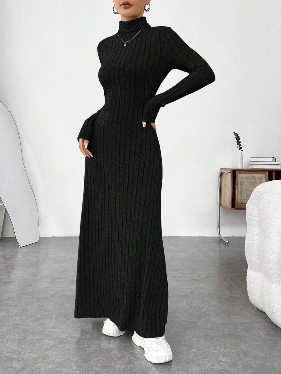Stylish High Collar Dress - Winter Fashion Collection