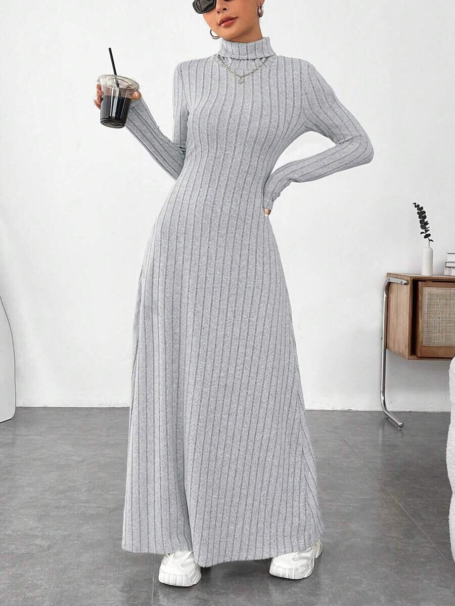 Stylish High Collar Dress - Winter Fashion Collection