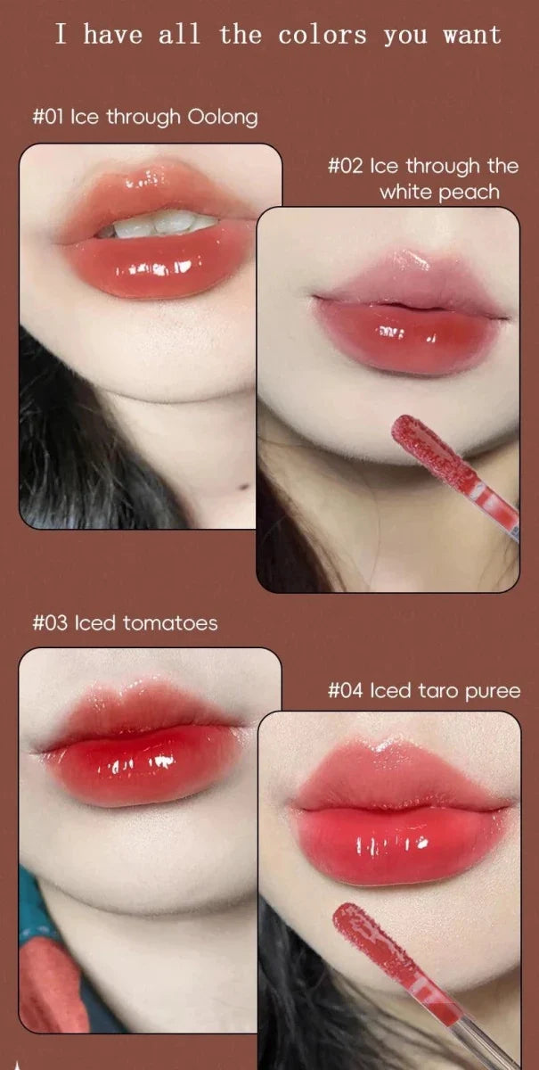 Long-Lasting Lip Gloss - Moisturizing Waterproof Mirror Finish
