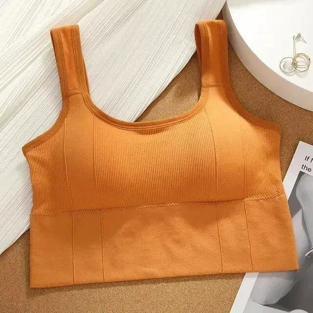 Mandotos Breathable Sports Bra Women Seamless Yoga Top Shockproof Crop Push Up Gym Workout