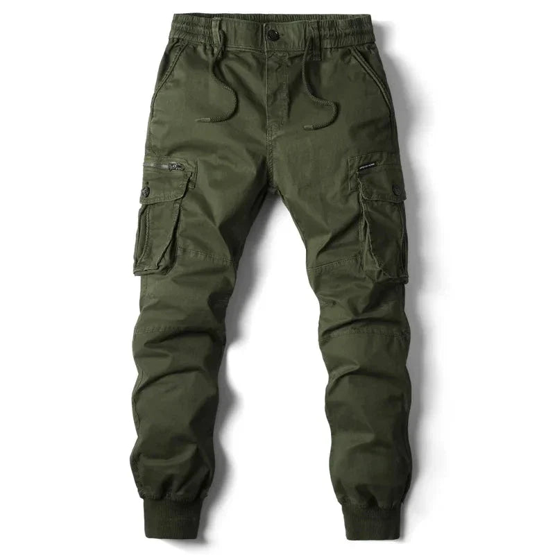 Mandotos Cargo Pants for Men Cotton Full Length Tactical Military Cargo Trousers Gray