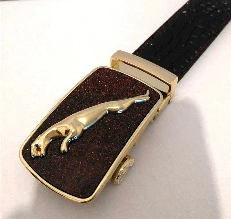 Men's Automatic Buckle Leather Belt - Leopard Sports Car Design