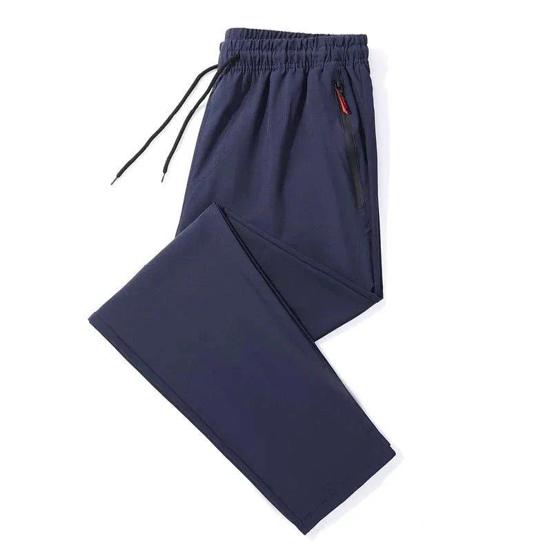 Men's Casual Pants Straight Slim Fit Elastic Waist Jogger Korean Classic Blue Black Gray Male Brand Trousers Plus Size