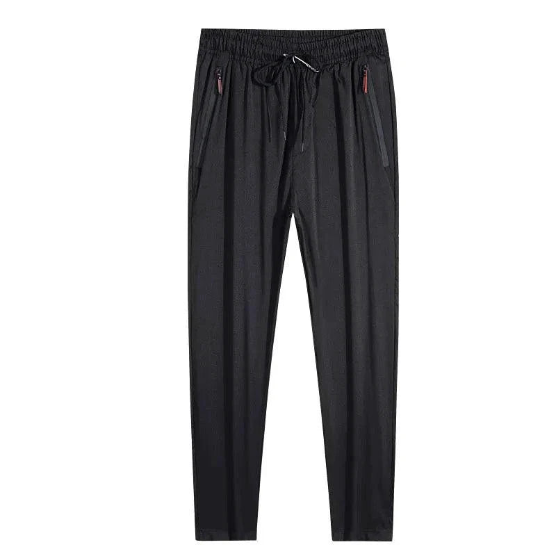 Men's Casual Pants Straight Slim Fit Elastic Waist Jogger Korean Classic Blue Black Gray Male Brand Trousers Plus Size