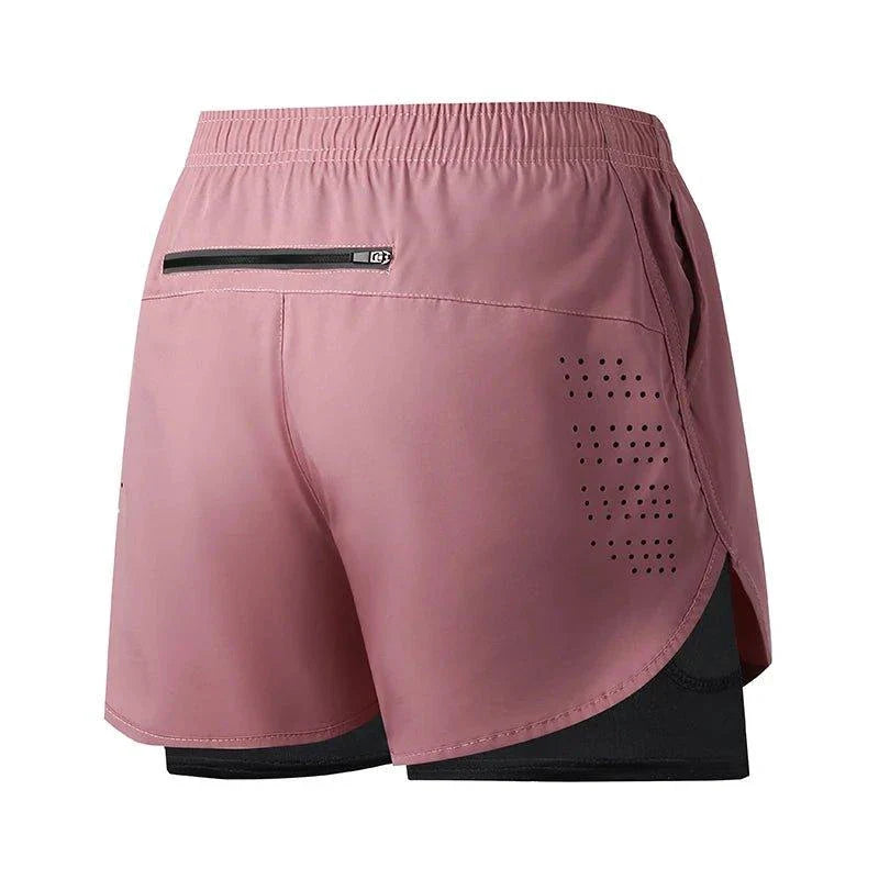 Men's Running Shorts Quick-drying Fitness Black Double Layer Shorts Men New Sport Workout Training Bodybuilding Short Pants