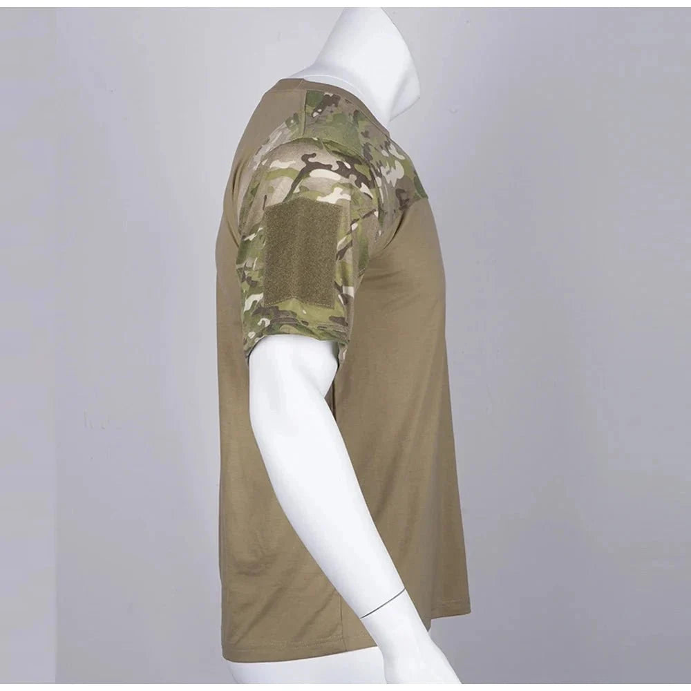 Mens Camouflage Shirts Tees Tactical Combat Shirt Hunting Clothes Tops Workout Clothing Outdoor Breathable Camo T Shirt