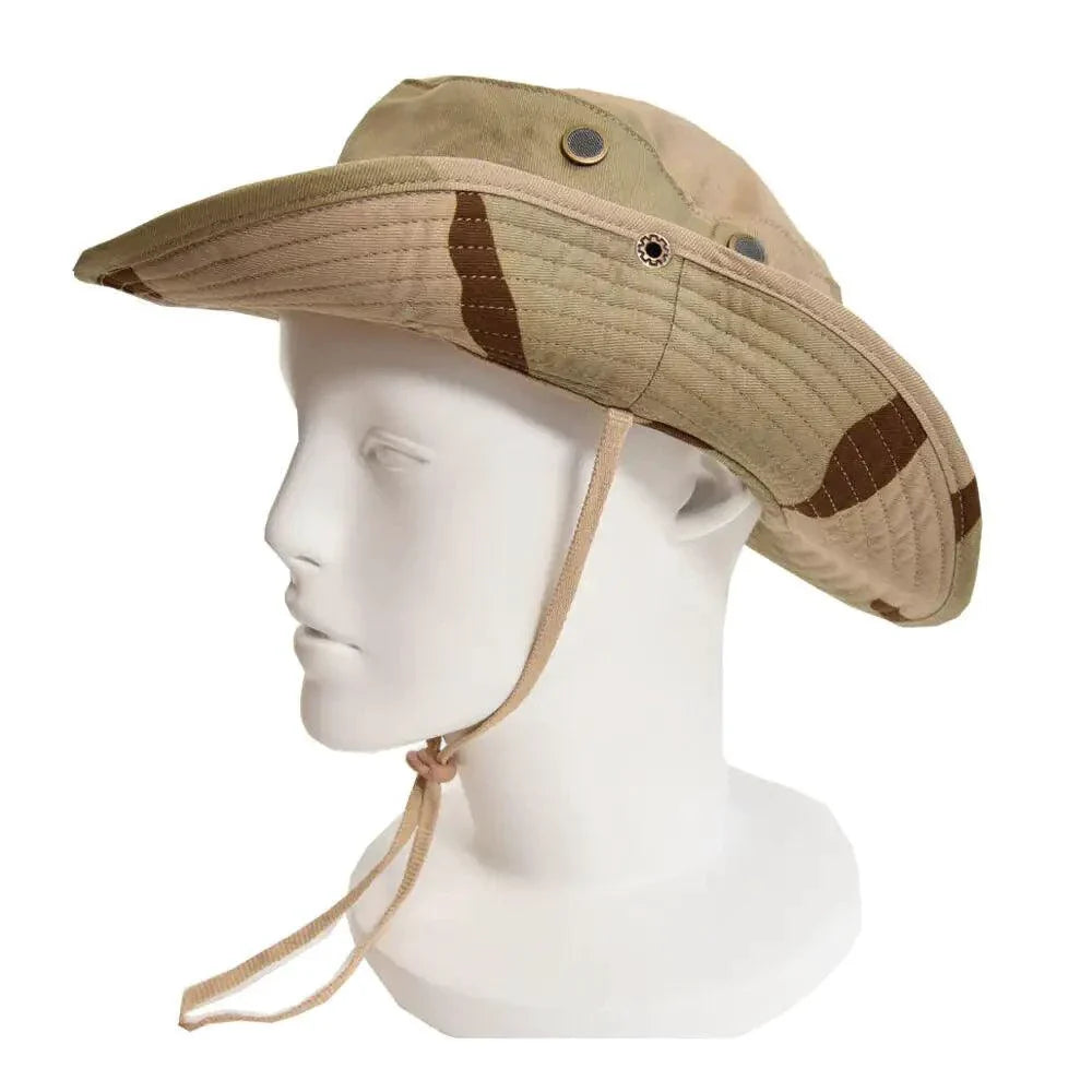 Safari Camo Sun Hat: Mesh Boonie for Outdoors