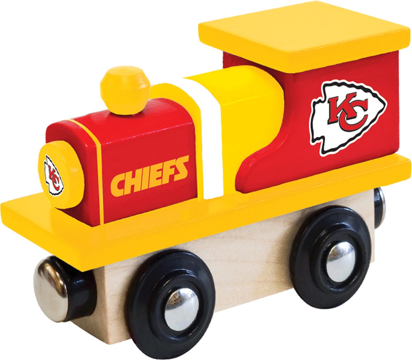 MasterPieces NFL Kansas City Chiefs Real Wood Toy Train | For Ages 3+ - # BAGE81110044
