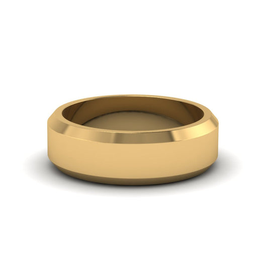 Matte Finish Beveled Anniversary Band For Men