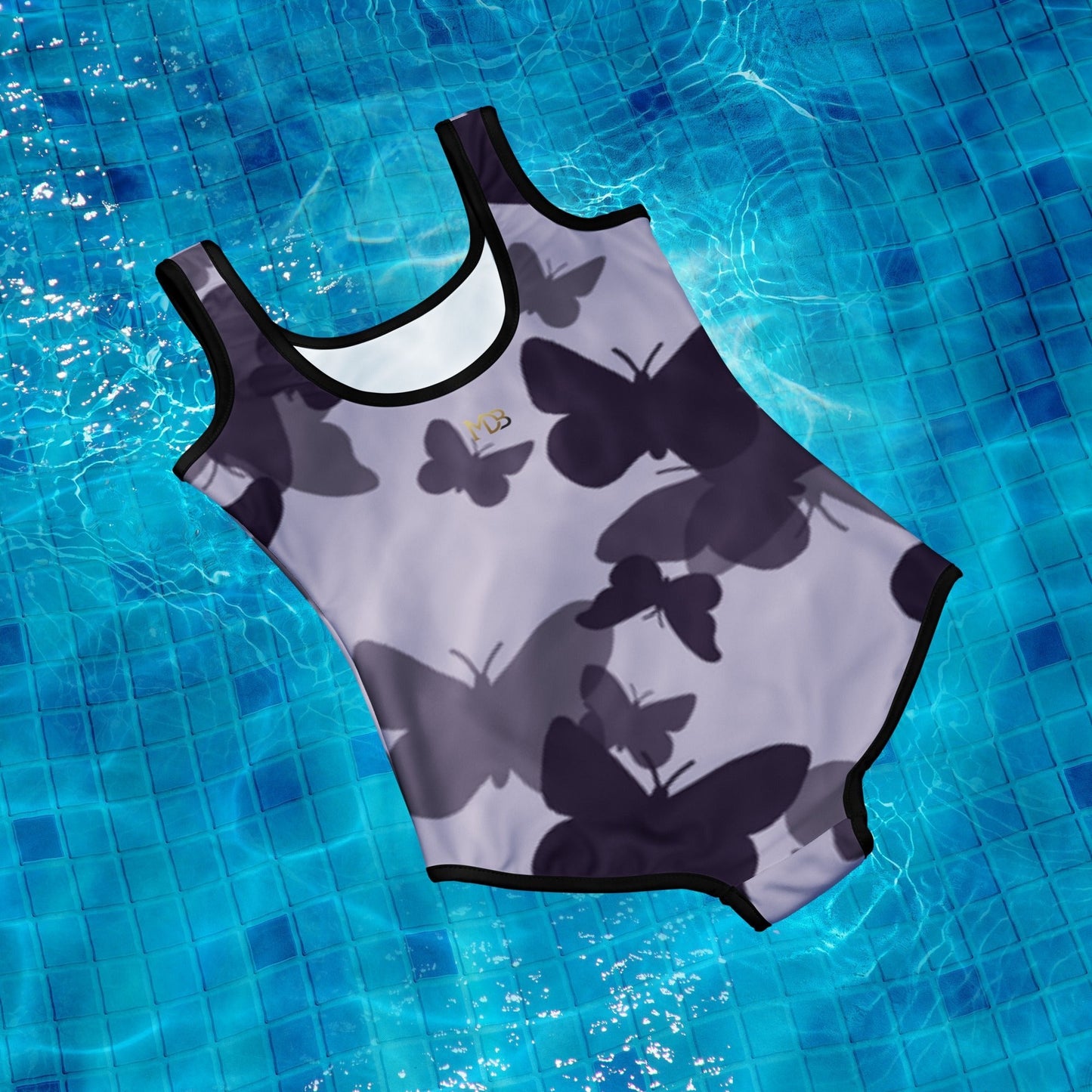 MDB Co. Butterfly Fatigue (purp) All-Over Print Youth Swimsuit