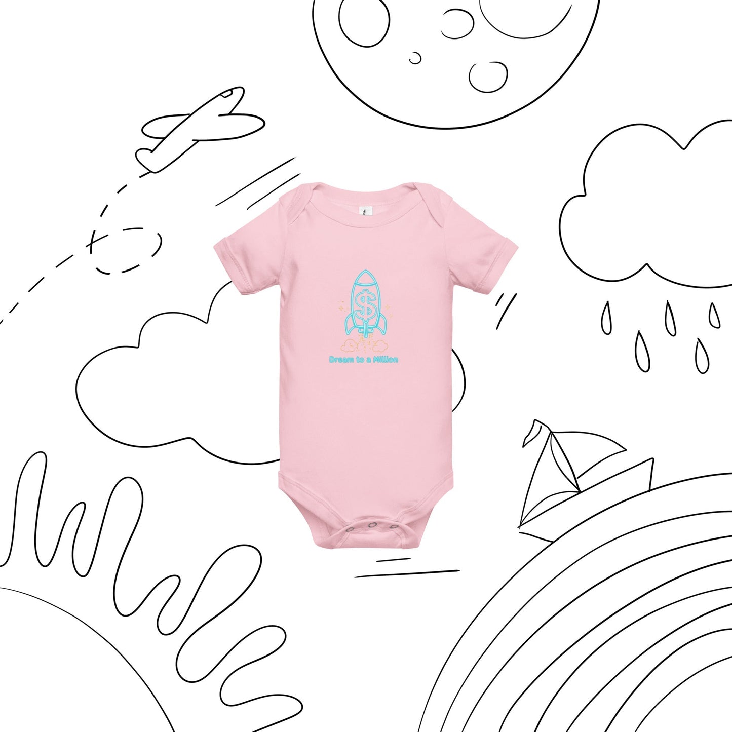 MDB Co. Dream To A Million Neon unisex Baby short sleeve one piece