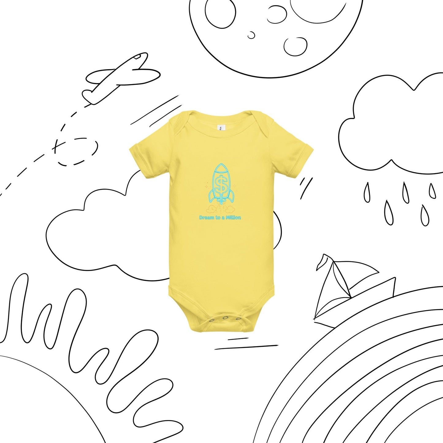 MDB Co. Dream To A Million Neon unisex Baby short sleeve one piece