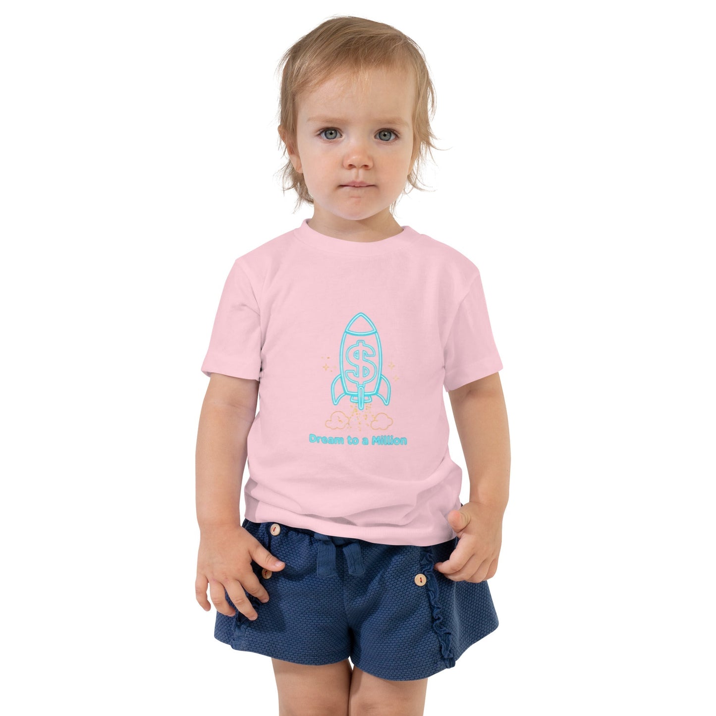 MDB Co. Dream To A Million Camiseta de manga corta unisex de neón para niños pequeños