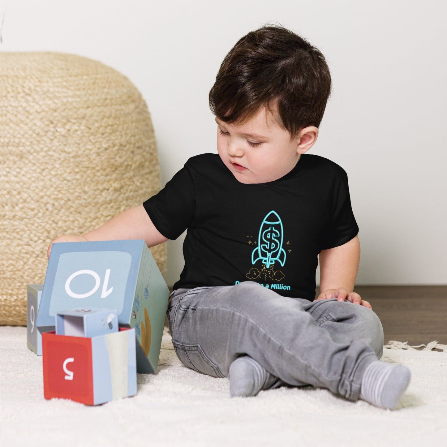 MDB Co. Dream To A Million Camiseta de manga corta unisex de neón para niños pequeños