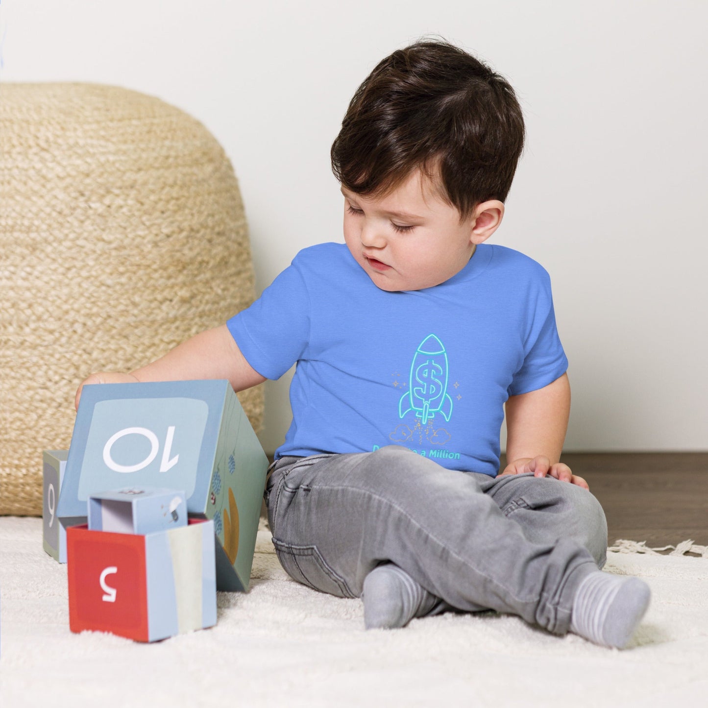 MDB Co. Dream To A Million Camiseta de manga corta unisex de neón para niños pequeños