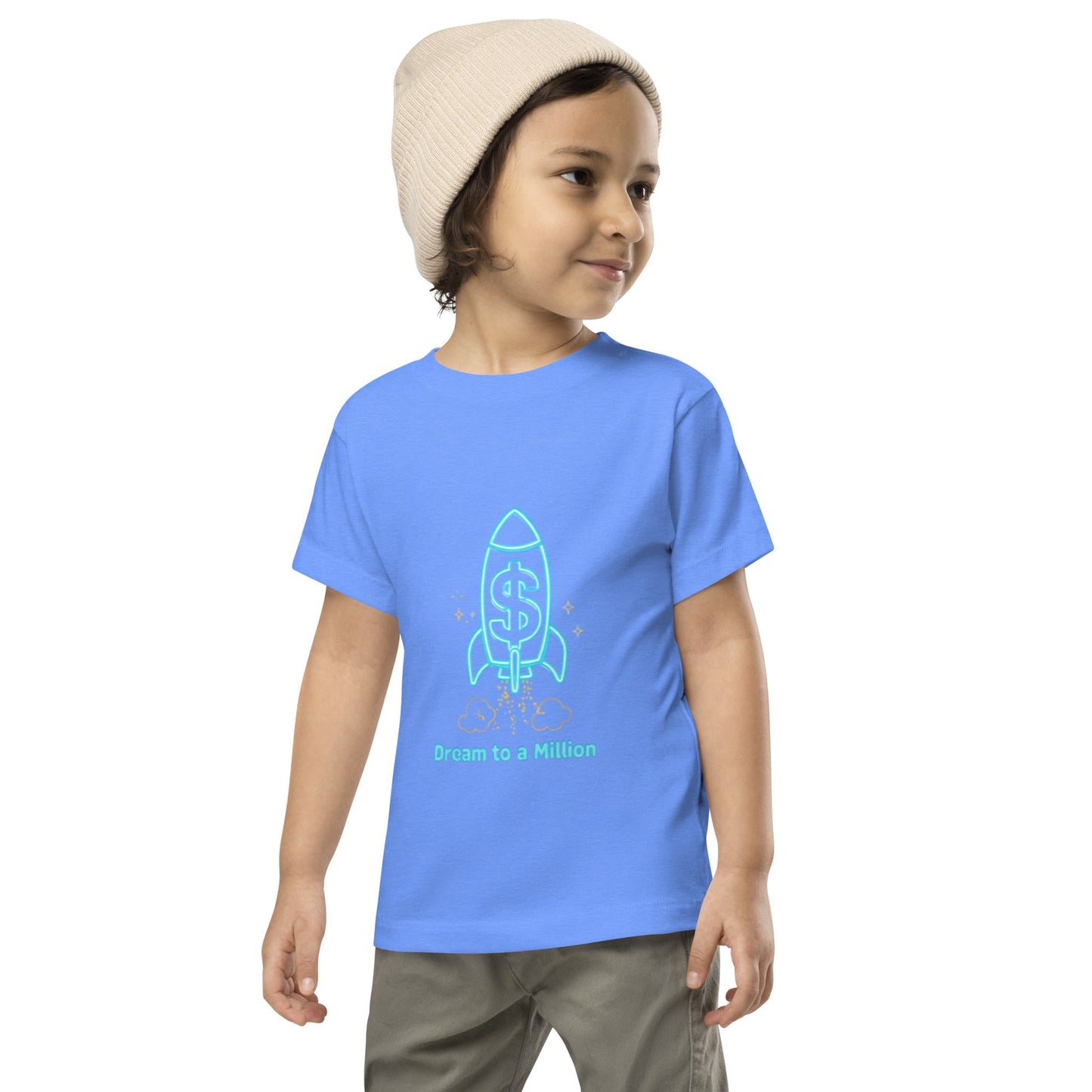 MDB Co. Dream To A Million Camiseta de manga corta unisex de neón para niños pequeños