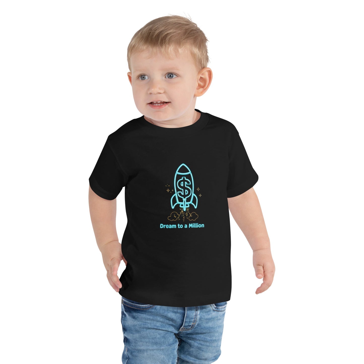 MDB Co. Dream To A Million Camiseta de manga corta unisex de neón para niños pequeños