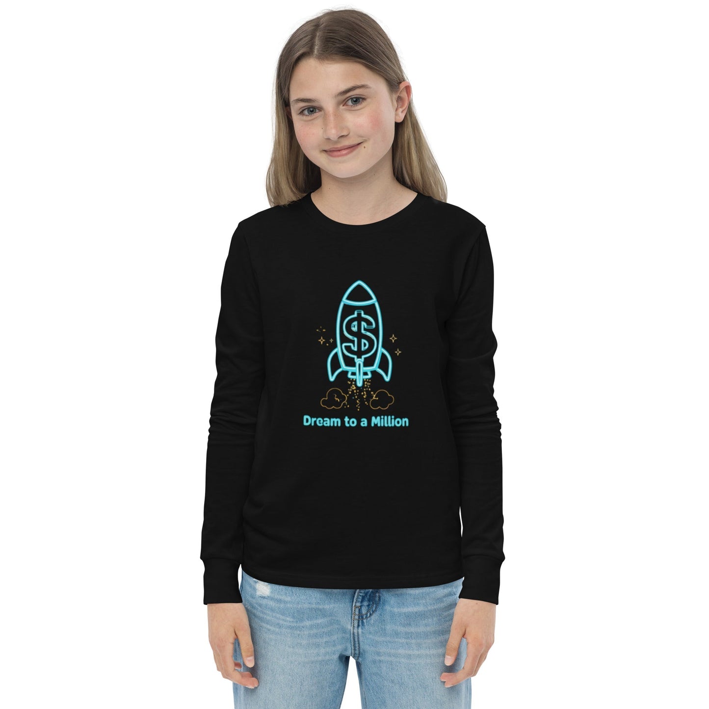 Camiseta juvenil unisex de manga larga MDB Co. Dream To A Million Neon