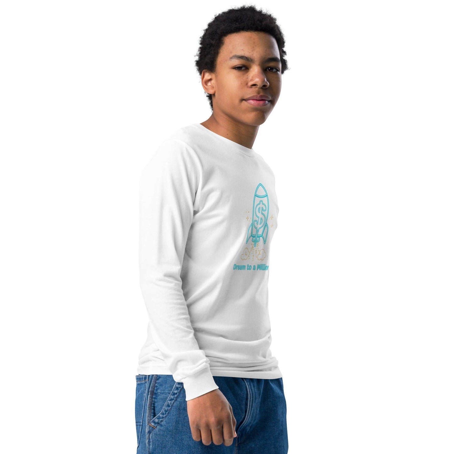 Camiseta juvenil unisex de manga larga MDB Co. Dream To A Million Neon