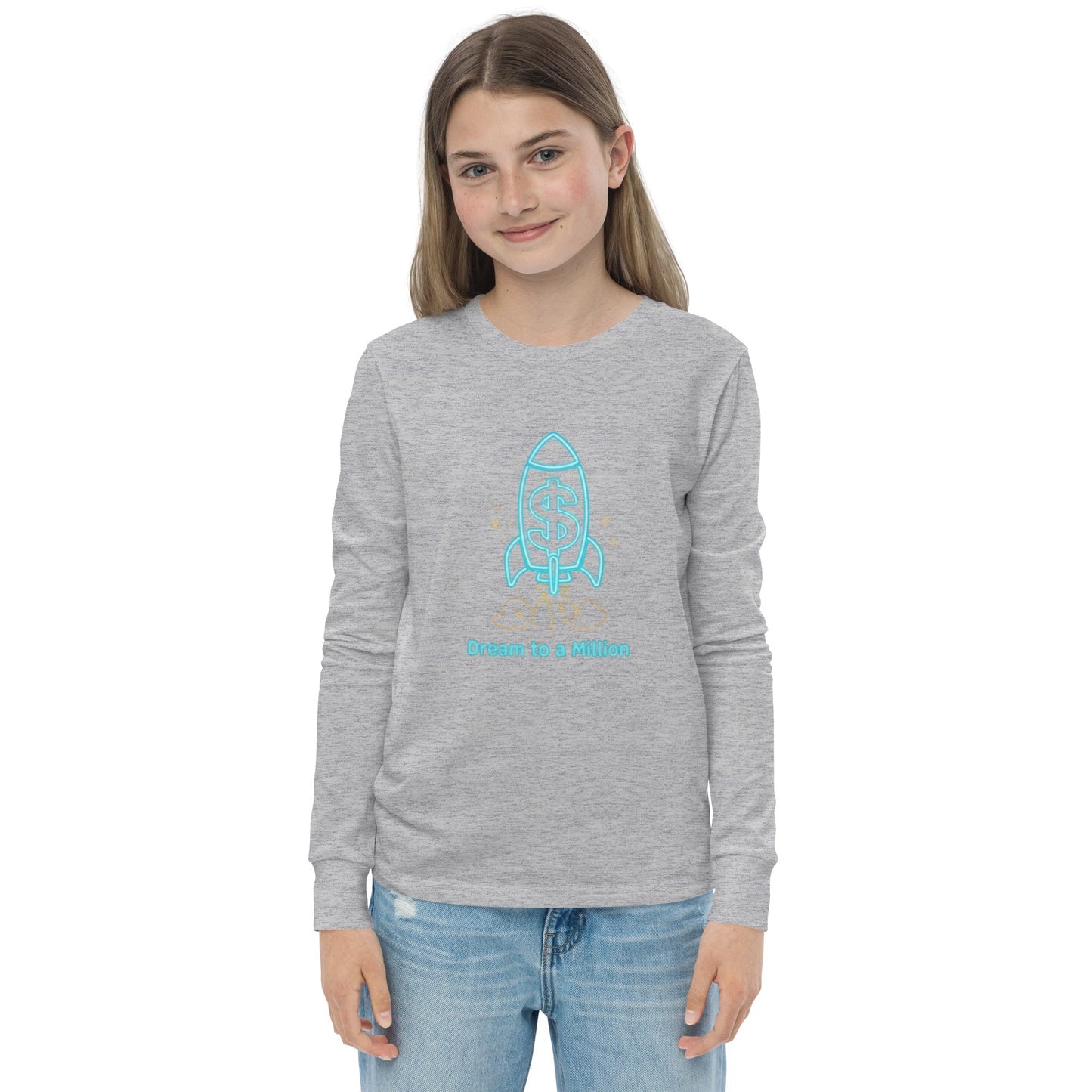 Camiseta juvenil unisex de manga larga MDB Co. Dream To A Million Neon