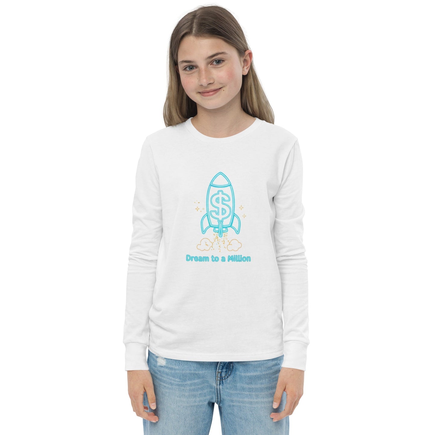 Camiseta juvenil unisex de manga larga MDB Co. Dream To A Million Neon