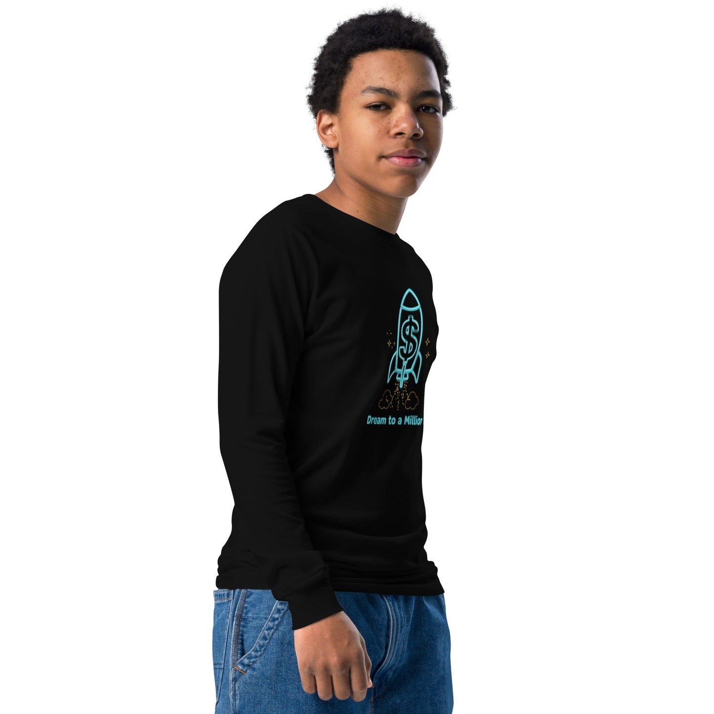 Camiseta juvenil unisex de manga larga MDB Co. Dream To A Million Neon