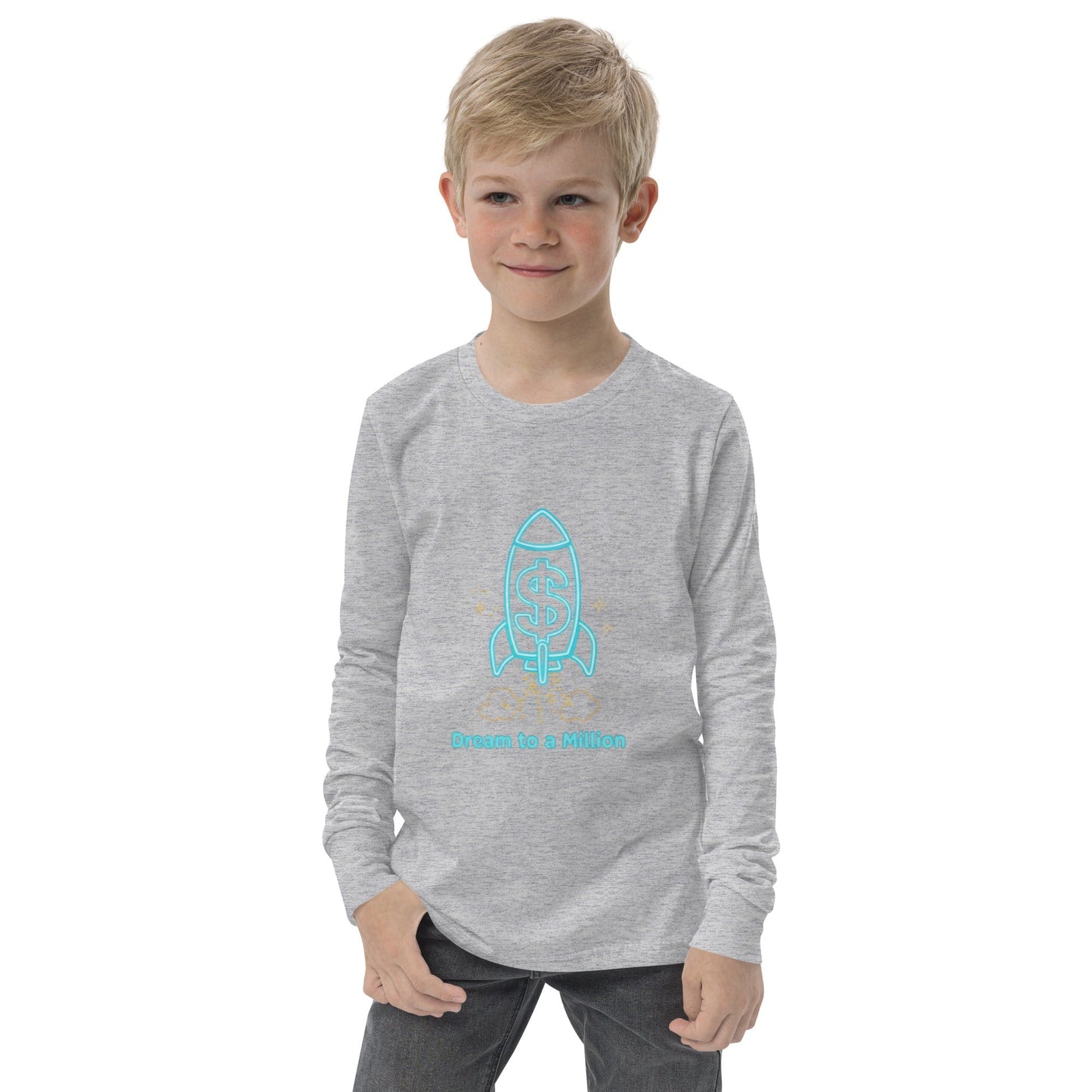 Camiseta juvenil unisex de manga larga MDB Co. Dream To A Million Neon