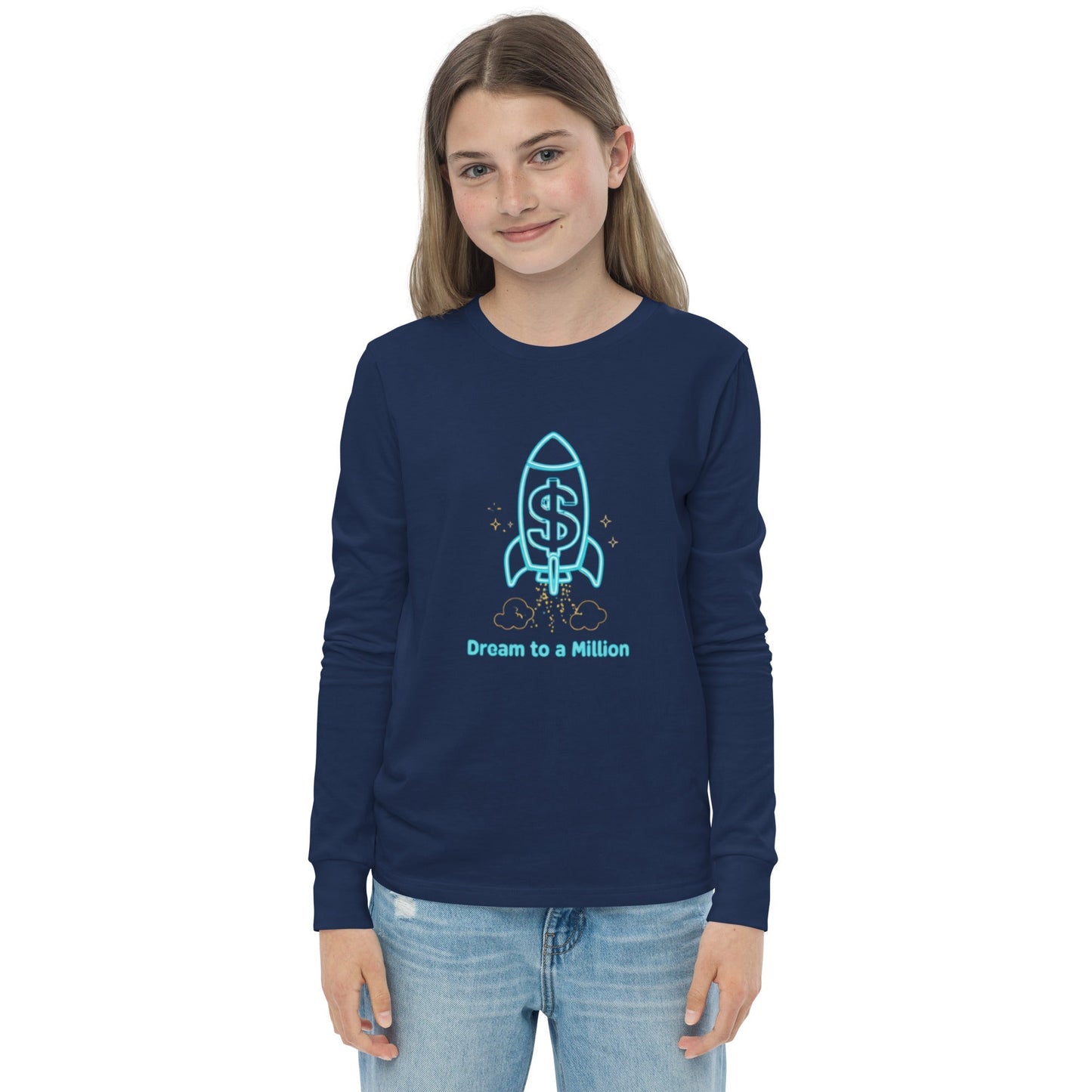 Camiseta juvenil unisex de manga larga MDB Co. Dream To A Million Neon