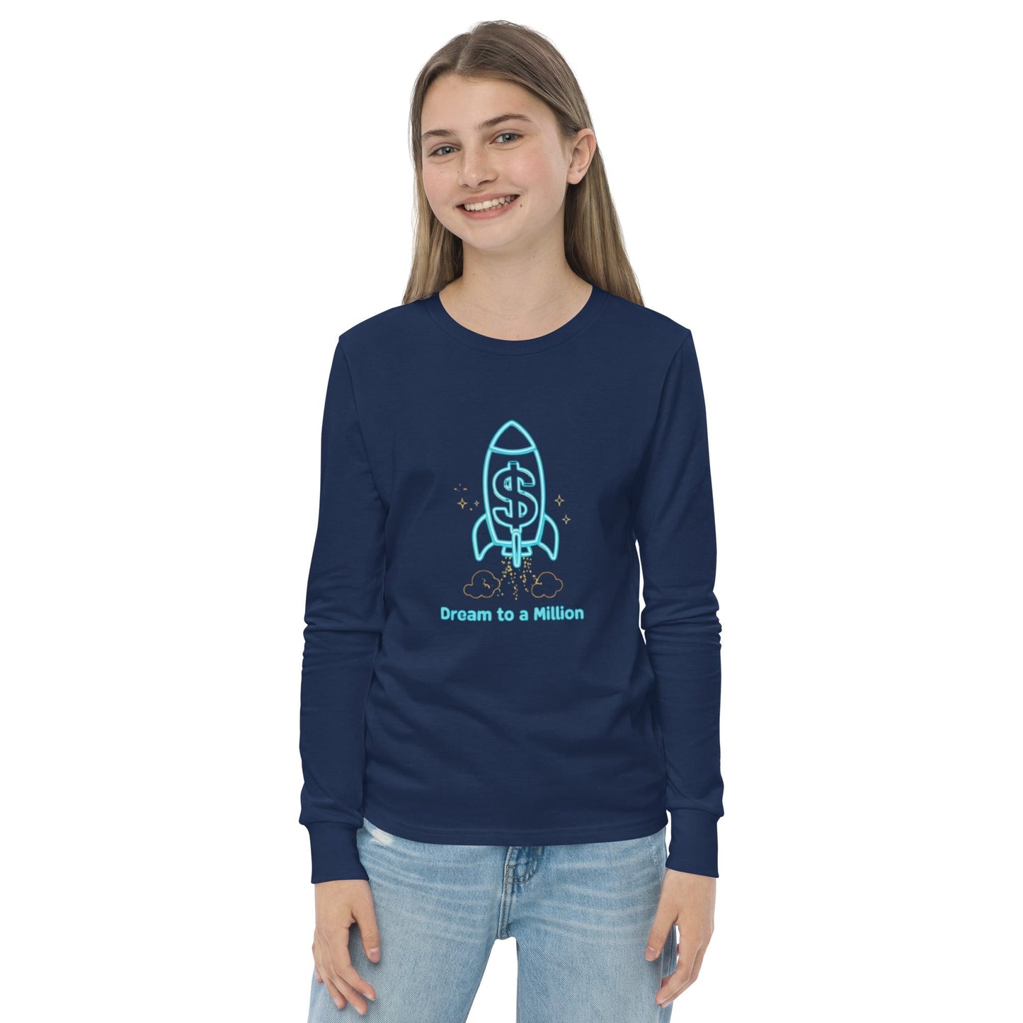 Camiseta juvenil unisex de manga larga MDB Co. Dream To A Million Neon