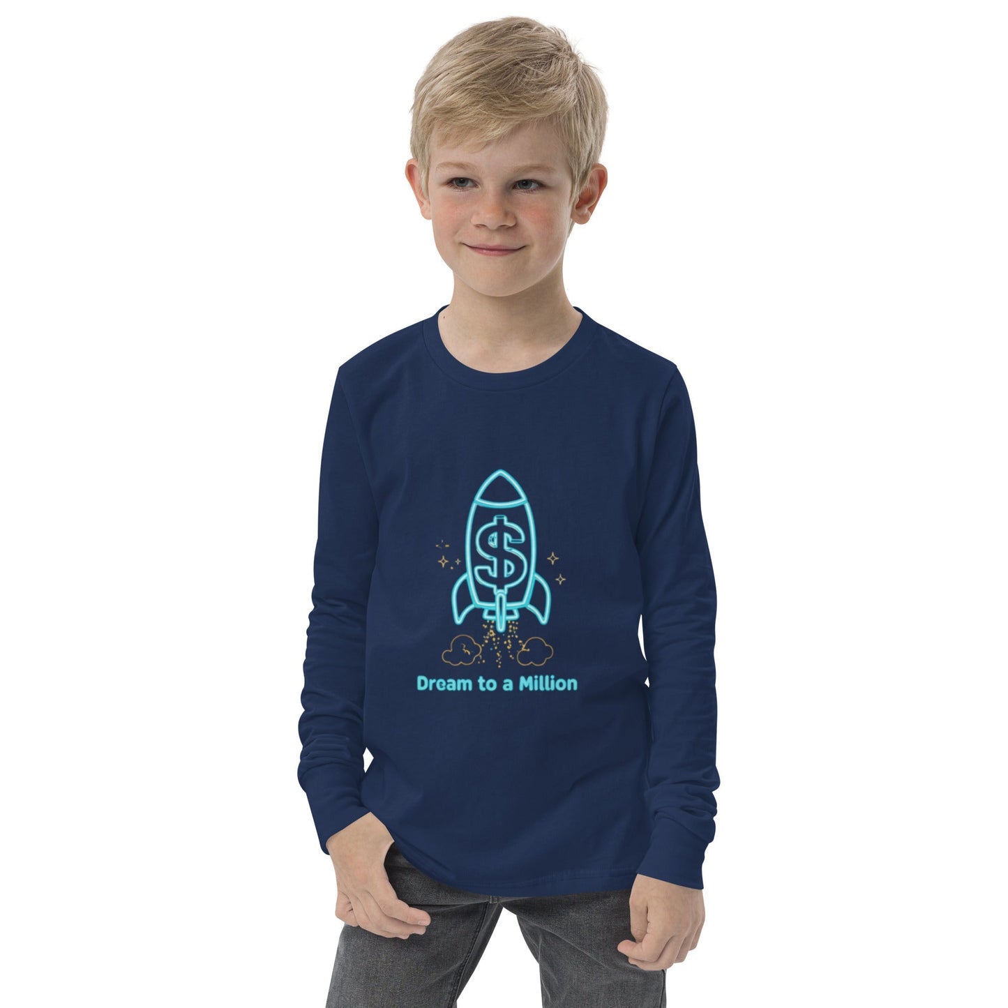 Camiseta juvenil unisex de manga larga MDB Co. Dream To A Million Neon